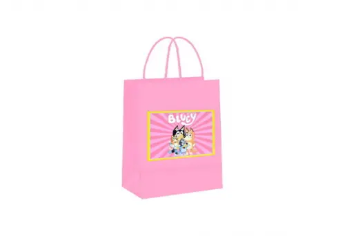 10 Sacolinhas Rosa Bebê - Bluey Menina