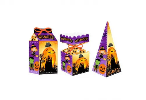 Caixa Milk / Meia Bala / Pirâmide - Halloween