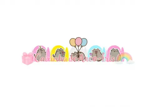 100 Forminhas / Toppers: Gato Pusheen