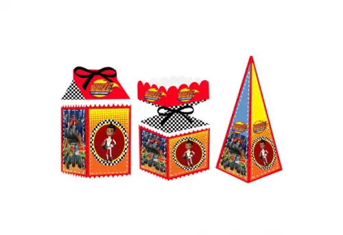 Caixa Milk / Meia Bala / Pirâmide Blaze The Monster Machines