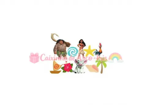 100 Mini Apliques 3,5cm: Moana