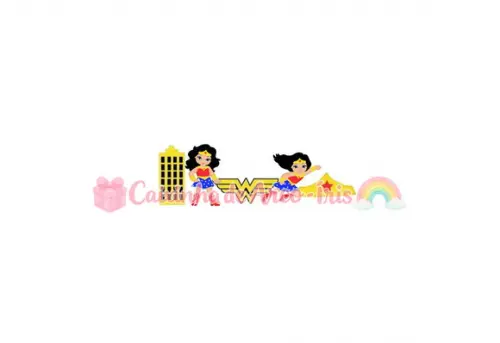 100 Mini Apliques 3,5cm: Mulher Maravilha Cute