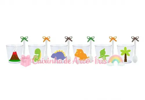 Copinhos com Colherzinhas: Dinossauros Cute