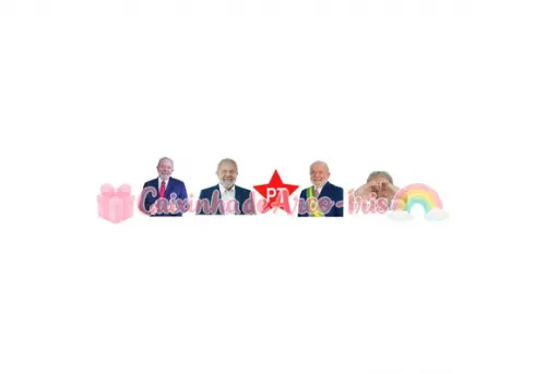 100 Mini Apliques 3,5cm: Presidente Lula Pt