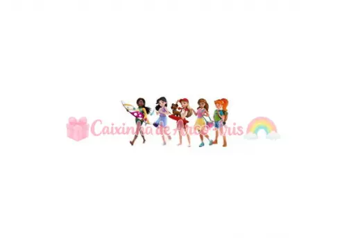 100 Mini Apliques 3,5cm: Lego Friends Meninas em Missão