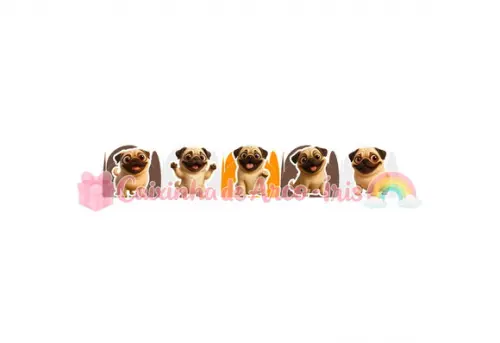 100 Forminhas / Toppers: Pug