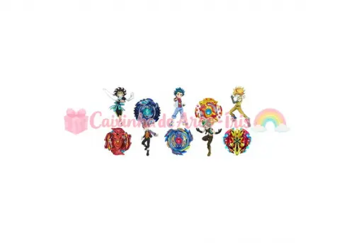 100 Mini Apliques 3,5cm: Beyblade