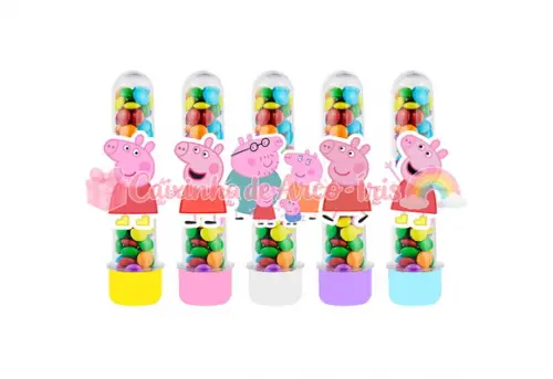 Tubetes com Apliques 3d: Pepa Pig