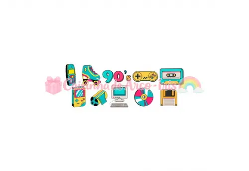 100 Mini Apliques 3,5cm: Anos 90
