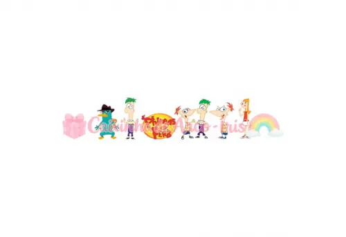 100 Mini Apliques 3,5cm: Phineas e Ferb
