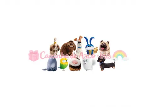 100 Mini Apliques 3,5cm: Pets a Vida Secreta dos Bichos