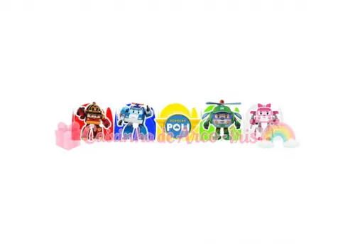 100 Forminhas / Toppers: Robocar Poli