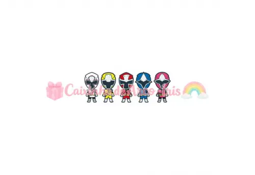 100 Mini Apliques 3,5cm: Power Rangers: Ninja Steel