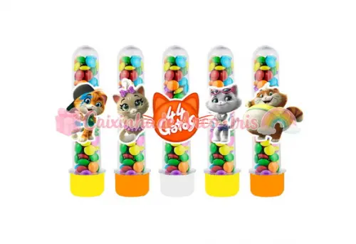 Tubetes com Apliques 3d: 44 Gatos