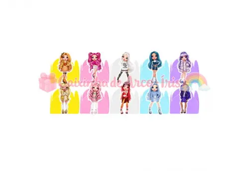 100 Forminhas / Toppers: Rainbow High