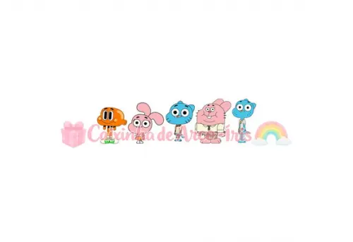 100 Mini Apliques 3,5cm: o Incrível Mundo de Gumball