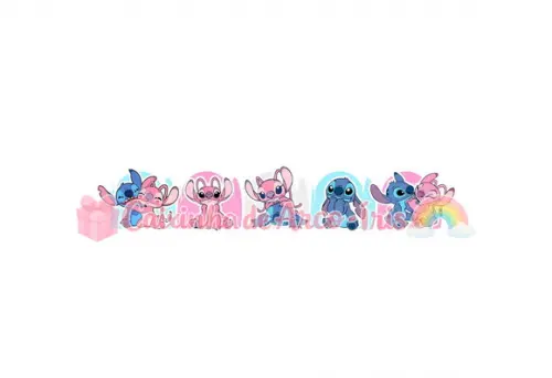 100 Forminhas / Toppers: Stitch e Angel