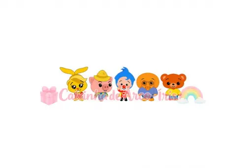 100 Mini Apliques 3,5cm: Palhaço Plim Plim