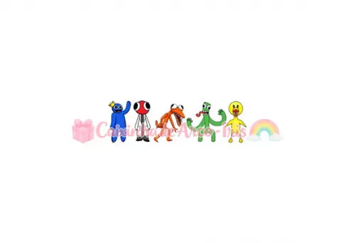 100 Mini Apliques 3,5cm: Rainbow Friends