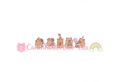 100 Mini Apliques 3,5cm: Capivara