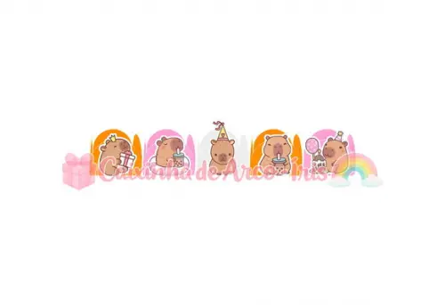 100 Forminhas / Toppers: Capivara