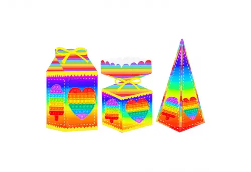 Caixa Milk / Meia Bala / Pirâmide - Pop It Fidget Toy