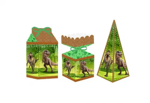 Caixa Milk / Meia Bala / Pirâmide - Dinossauros