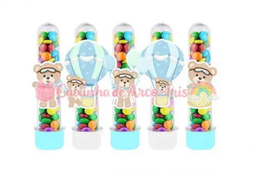 Tubetes com Apliques 3d: Ursinho Baloeiro