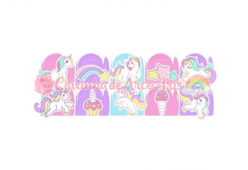 100 Forminhas / Toppers: Unicórnio