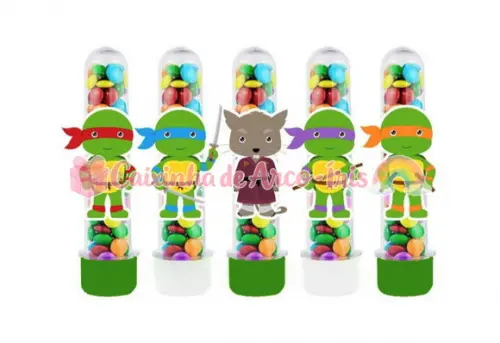Tubetes com Apliques 3d: Tartarugas Ninja