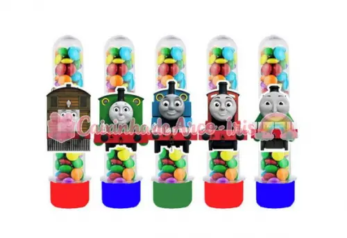 Tubetes com Apliques 3d: Thomas e Seus Amigos