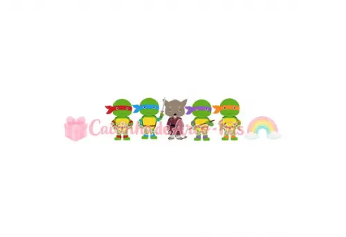 100 Mini Apliques 3,5cm: Tartarugas Ninja