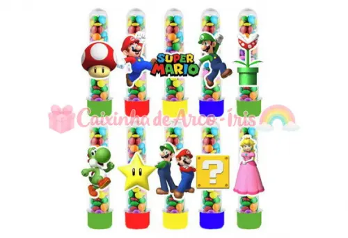Tubetes com Apliques 3d: Super Mario Bros