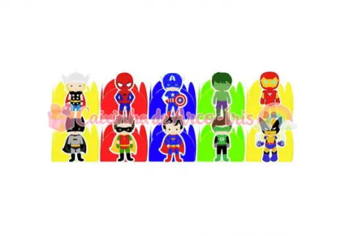 100 Forminhas / Toppers: Super-heróis Cute