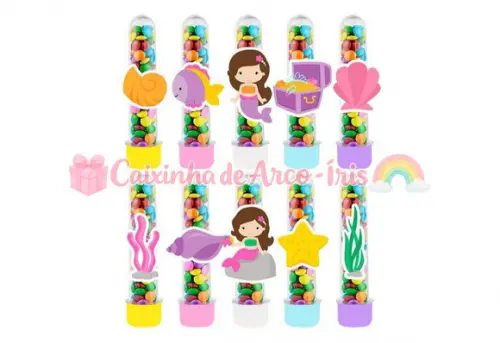 Tubetes com Apliques 3d: Sereia