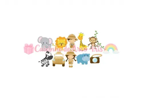 100 Mini Apliques 3,5cm: Safari