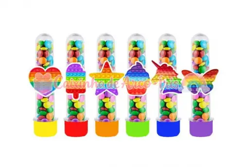 Tubetes com Apliques 3d: Pop It Fidget Toy