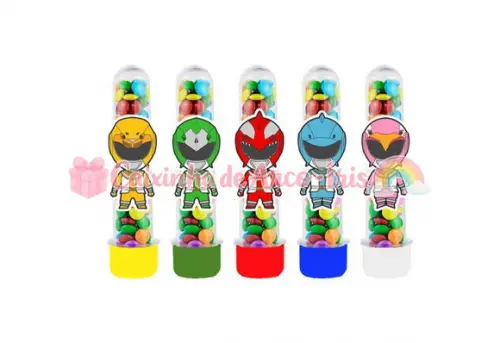 Tubetes com Apliques 3d: Power Rangers