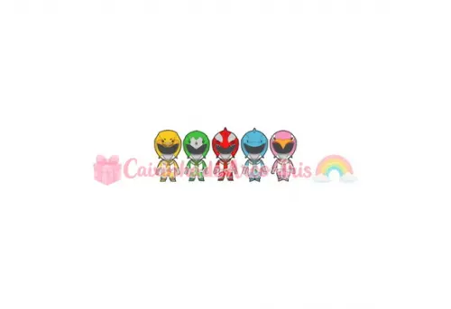 100 Mini Apliques 3,5cm: Power Rangers
