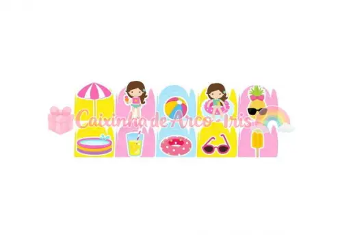 100 Forminhas / Toppers: Pool Party Menina