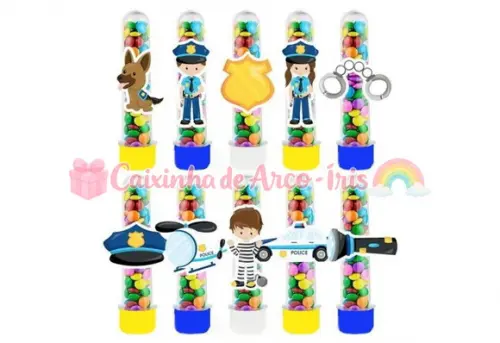 Tubetes com Apliques 3d: Policial