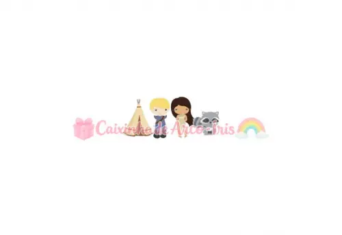 100 Mini Apliques 3,5cm: Pocahontas Cute