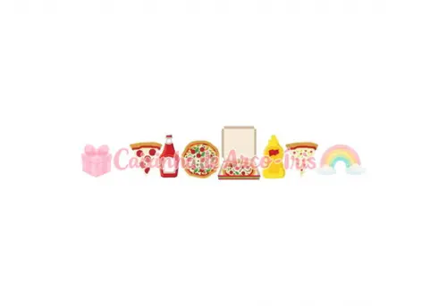 100 Mini Apliques 3,5cm: Pizza