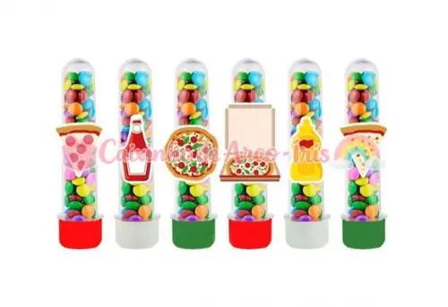 Tubetes com Apliques 3d: Pizza