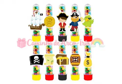 Tubetes com Apliques 3d: Pirata Menino
