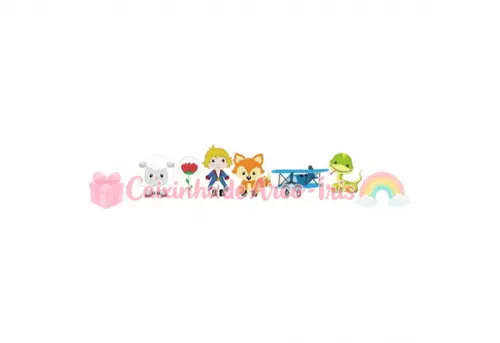 100 Mini Apliques 3,5cm: Pequeno Príncipe