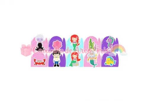 100 Forminhas / Toppers: Pequena Sereia Cute