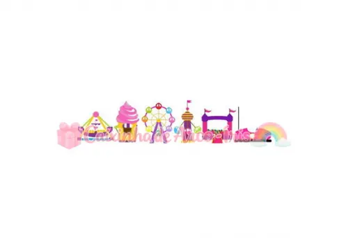 100 Mini Apliques 3,5cm: Parque de Diversões Menina