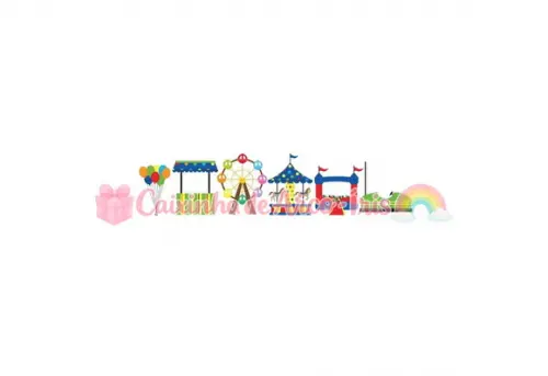 100 Mini Apliques 3,5cm: Parque de Diversões Menino