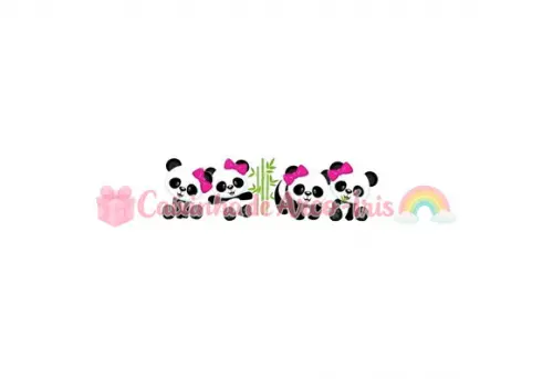 100 Mini Apliques 3,5cm: Panda Menina